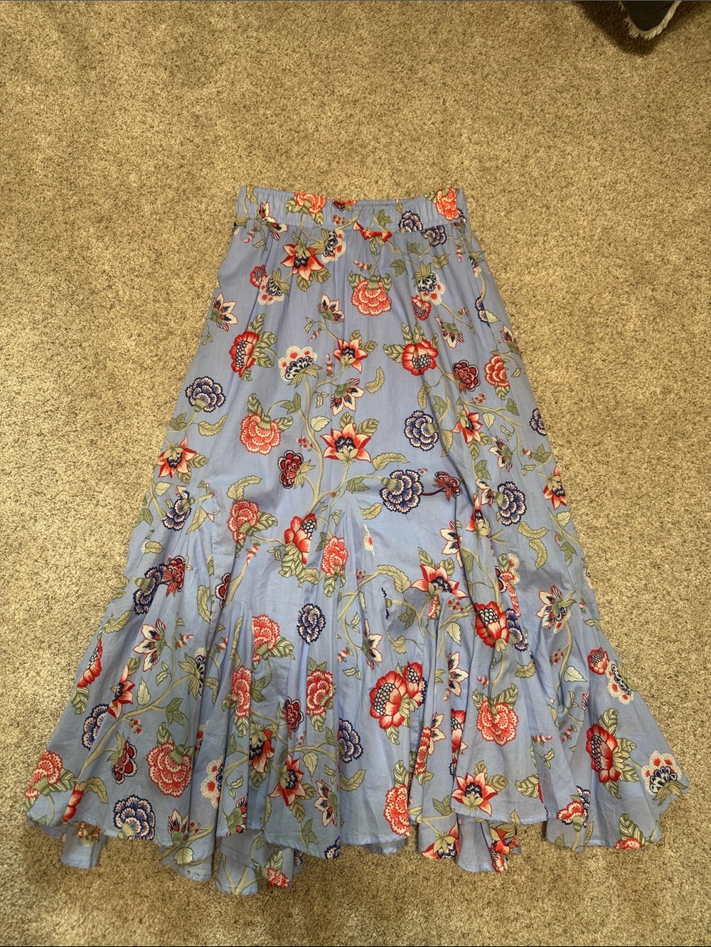The Loft Light Blue Floral  Maxi Skirt